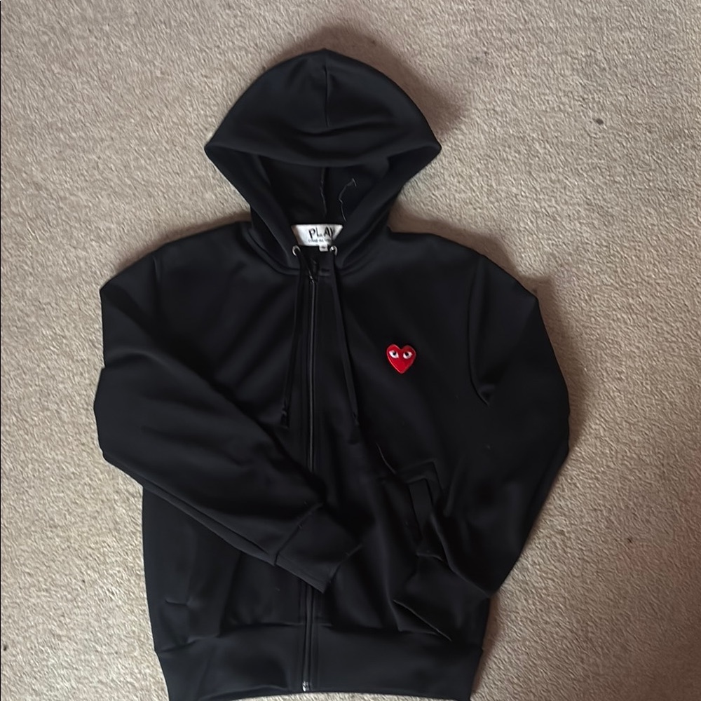 Comme des Garcons PLAY Black Hoodie with Red Heart